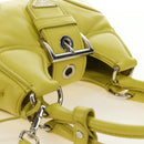 PRADA Hand Bag Leather 2way Yellow Silver Auth 184870SAM-6