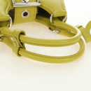 PRADA Hand Bag Leather 2way Yellow Silver Auth 184870SAM-7