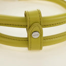 PRADA Hand Bag Leather 2way Yellow Silver Auth 184870SAM-8