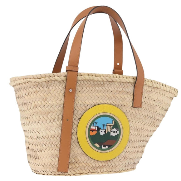 LOEWE Ken Price Collaboration Hand Bag Raffia Beige Auth 184871M