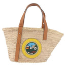 LOEWE Ken Price Collaboration Hand Bag Raffia Beige Auth 184871M-13