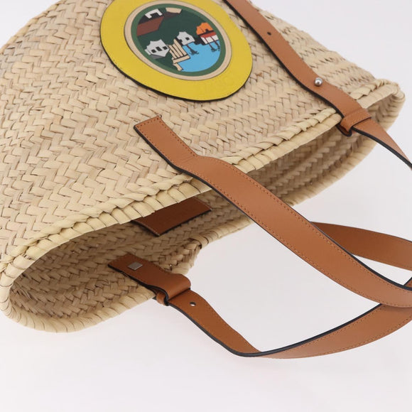 LOEWE Ken Price Collaboration Hand Bag Raffia Beige Auth 184871M
