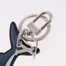 LOUIS VUITTON Porte Cles LV Shark Charm Leather Blue MP2978 LV Auth 184879M-3