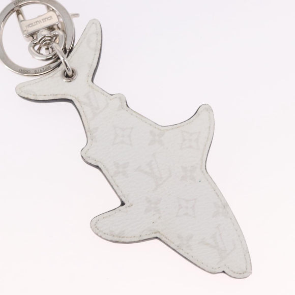 LOUIS VUITTON Porte Cles LV Shark Charm Leather Blue MP2978 LV Auth 184879M