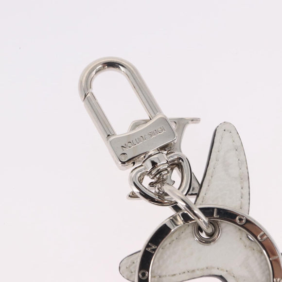 LOUIS VUITTON Porte Cles LV Shark Charm Leather Blue MP2978 LV Auth 184879M