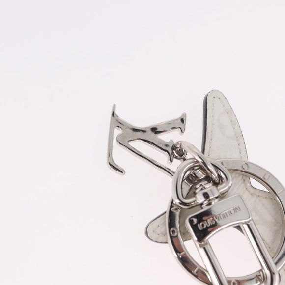 LOUIS VUITTON Porte Cles LV Shark Charm Leather Blue MP2978 LV Auth 184879M