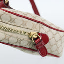 CELINE Macadam Canvas Shoulder Bag Beige Gold Auth 184882V-10