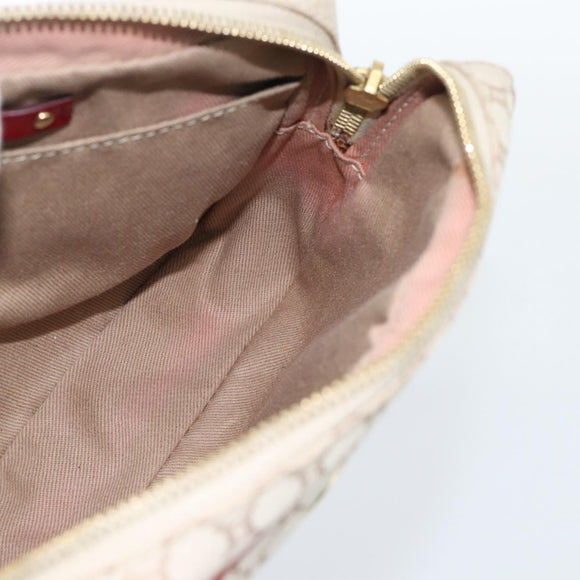 CELINE Macadam Canvas Shoulder Bag Beige Gold Auth 184882V