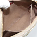 CELINE Macadam Canvas Shoulder Bag Beige Gold Auth 184882V-20