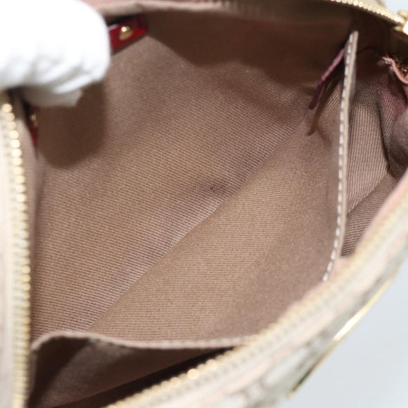 CELINE Macadam Canvas Shoulder Bag Beige Gold Auth 184882V
