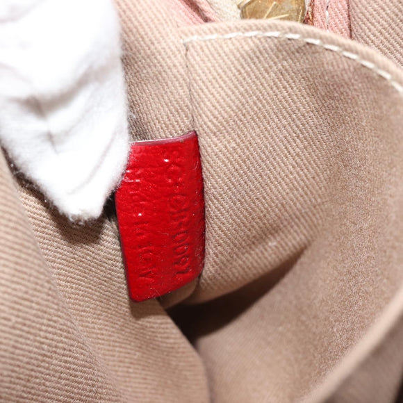 CELINE Macadam Canvas Shoulder Bag Beige Gold Auth 184882V