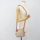 CELINE Macadam Canvas Shoulder Bag Beige Gold Auth 184882V-21