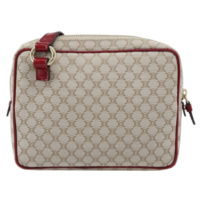 CELINE Macadam Canvas Shoulder Bag Beige Gold Auth 184882V - 0