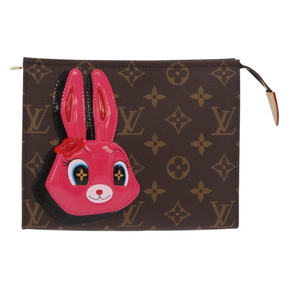LOUIS VUITTON Monogram Reverse Trio Posh Toilette Clutch M11254 LV Auth 184887SM