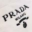 PRADA Tote Bag Pile Wit Zilver Auth 184897V-20