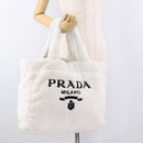 PRADA Tote Bag Pile Wit Zilver Auth 184897V-26
