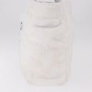 PRADA Tote Bag Pile Wit Zilver Auth 184897V-3