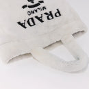 PRADA Tote Bag Pile Wit Zilver Auth 184897V-6