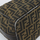 FENDI Zucca Canvas Vanity Hand Bag Black Brown Auth 184898-14
