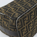 FENDI Zucca Canvas Vanity Hand Bag Black Brown Auth 184898-16