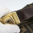 FENDI Zucca Canvas Vanity Hand Bag Black Brown Auth 184898-9