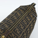 FENDI Zucca Canvas Vanity Hand Bag Black Brown Auth 184898-10