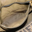 FENDI Zucca Canvas Vanity Hand Bag Black Brown Auth 184898-22