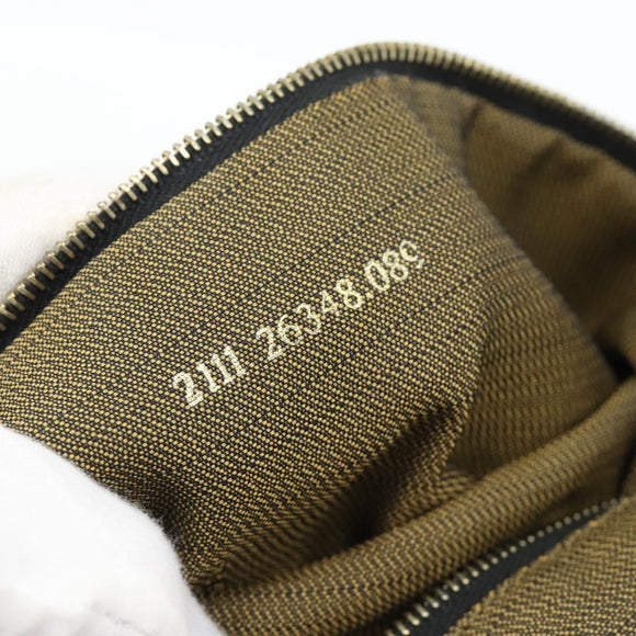 FENDI Zucca Canvas Vanity Hand Bag Black Brown Auth 184898