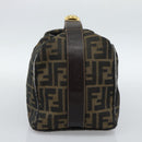 FENDI Zucca Canvas Vanity Hand Bag Black Brown Auth 184898-3