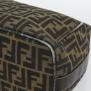 FENDI Zucca Canvas Vanity Hand Bag Black Brown Auth 184898-8