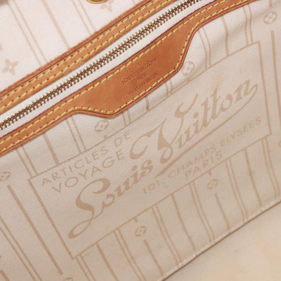 LOUIS VUITTON Damier Azur Neverfull MM Tote Bag N41605 LV Auth 184900