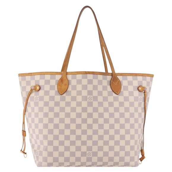 LOUIS VUITTON Damier Azur Neverfull MM Tote Bag N41605 LV Auth 184900