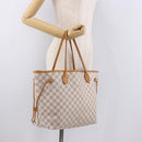 LOUIS VUITTON Damier Azur Neverfull MM Tote Bag N41605 LV Auth 184900-23