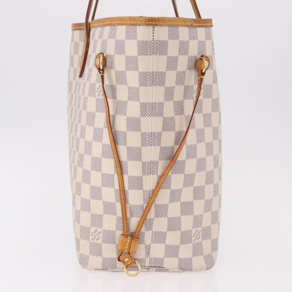 LOUIS VUITTON Damier Azur Neverfull MM Tote Bag N41605 LV Auth 184900