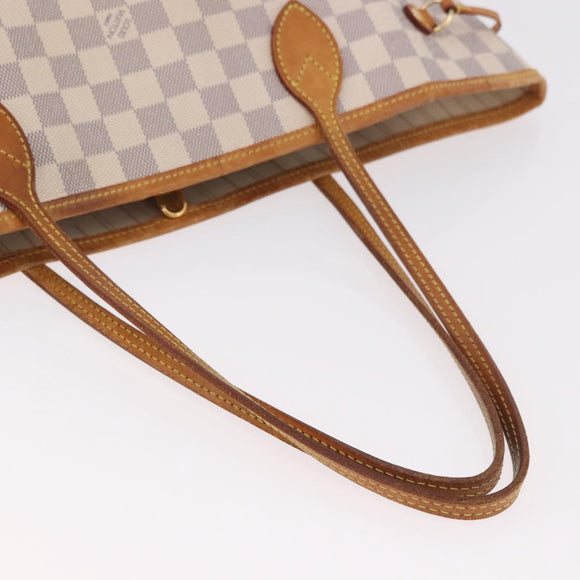 LOUIS VUITTON Damier Azur Neverfull MM Tote Bag N41605 LV Auth 184900