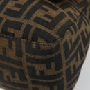 FENDI Zucca Canvas Mamma Baguette Shoulder Bag Black Brown Auth 184903SAM-15