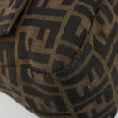 FENDI Zucca Canvas Mamma Baguette Shoulder Bag Black Brown Auth 184903SAM-16