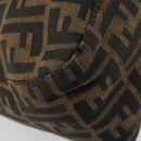 FENDI Zucca Canvas Mamma Baguette Shoulder Bag Black Brown Auth 184903SAM-18
