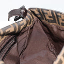 FENDI Zucca Canvas Mamma Baguette Shoulder Bag Black Brown Auth 184903SAM-22