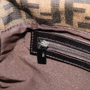 FENDI Zucca Canvas Mamma Baguette Shoulder Bag Black Brown Auth 184903SAM-24