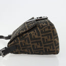 FENDI Zucca Canvas Mamma Baguette Shoulder Bag Black Brown Auth 184903SAM-4