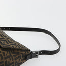 FENDI Zucca Canvas Mamma Baguette Shoulder Bag Black Brown Auth 184903SAM-14
