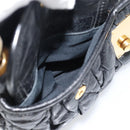 Miu Miu Matelasse Shoulder Bag Leather 2way Black Gold Auth 184904M-27