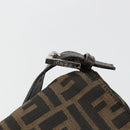 FENDI Zucca Canvas Mamma Baguette Shoulder Bag Black Brown Auth 184905SAM-14