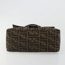 FENDI Zucca Canvas Mamma Baguette Shoulder Bag Black Brown Auth 184905SAM-9
