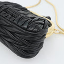 Miu Miu Bell Matelasse Chain Shoulder Bag Leather Black Gold Auth 184906SAM-14