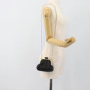 Miu Miu Bell Matelasse Chain Shoulder Bag Leather Black Gold Auth 184906SAM-21
