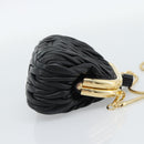 Miu Miu Bell Matelasse Chain Shoulder Bag Leather Black Gold Auth 184906SAM-4