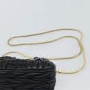 Miu Miu Bell Matelasse Chain Shoulder Bag Leather Black Gold Auth 184906SAM-8