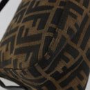 FENDI Zucca Canvas Mamma Baguette Shoulder Bag Black Brown Auth 184907SAM-18